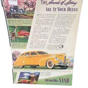 Vintage 1939 Nash The Hounds of Spring Are at Your Heels Ad Advertisment